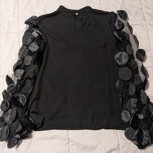 Black Blouse with Puffy Sleeves